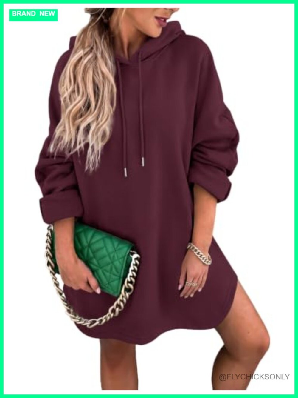 Oversized Hoodie Dress Long Sleeve Pullover Tunic Sweatshirt